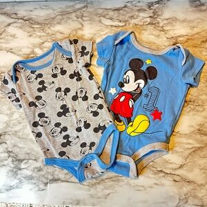 Bundle Two Mickey Mouse onesie bundles pre-loved 0-3 months.